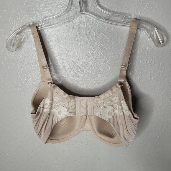 WACOAL 853112 Opulence nude Contour Demi Bra Beige Lace Underwire Sz 32DDD - Picture 4 of 6